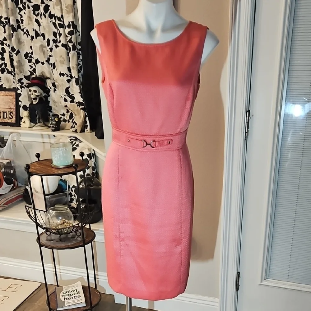Tahari Vibrant Coral Dress Suit - Picture 4 of 6